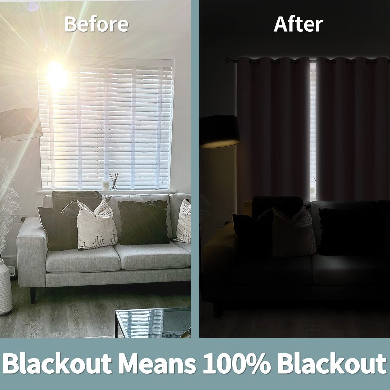 BGment Baby Pink 100% Blackout Curtains for Nursery Bedroom 84 Inch Length 2 Panels, Thermal Insulated Full Light Blocking Grommet Noise Cancelling Window Curtains for Girls Room, 52 Inch Wide Each - Image 3